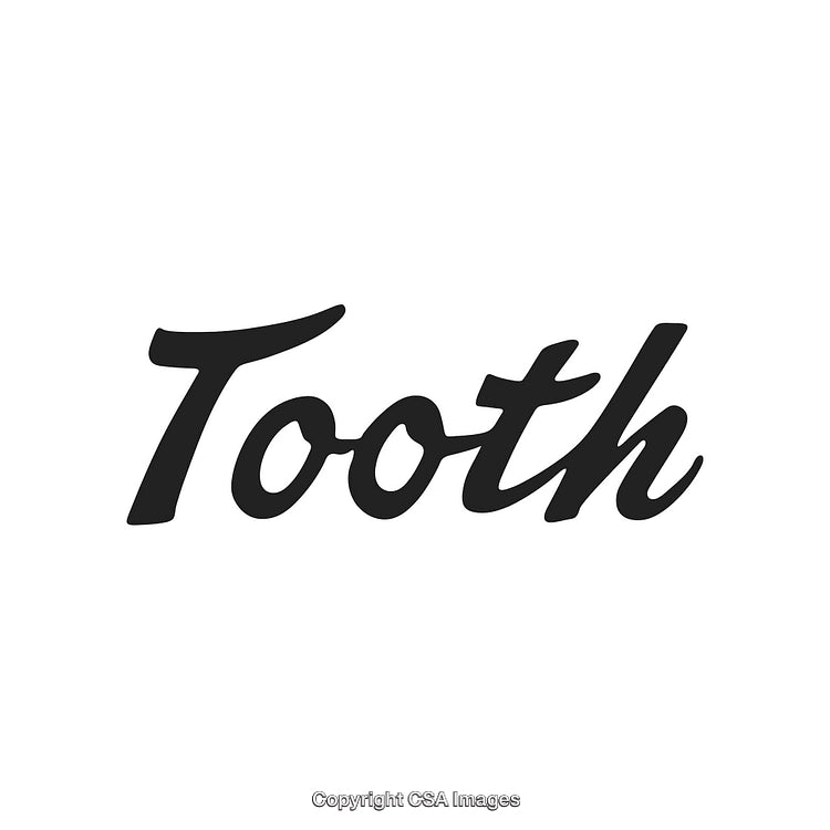 Stylized Word 'Tooth' Written in Black Font On White Background