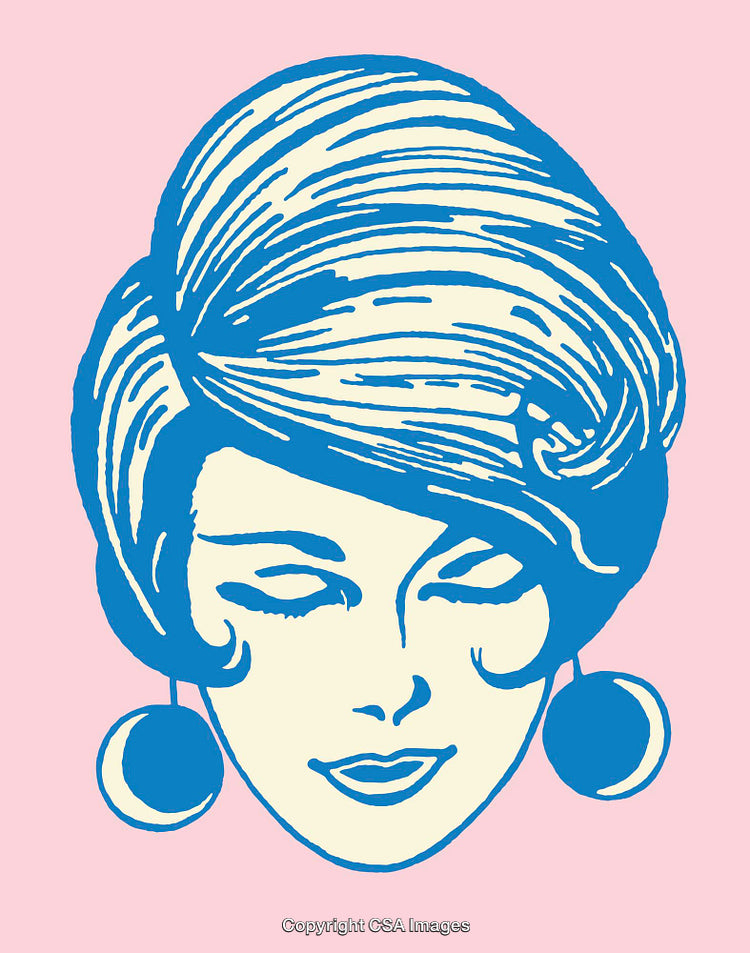 Stylized Line Art Portrait of a Woman with Elegant Hair