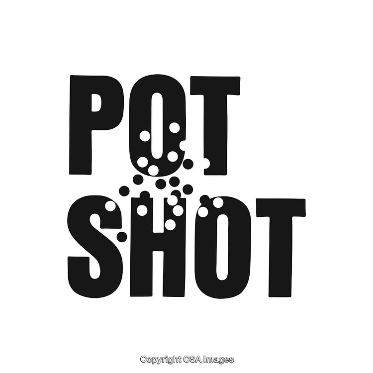 Creative Typography Design Featuring the Phrase Pot Shot on White Background