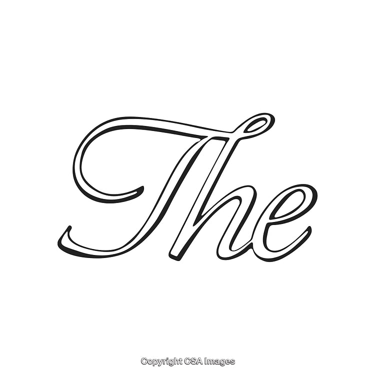 Elegant Typography Design Featuring the Word 'The' in Handwritten Style