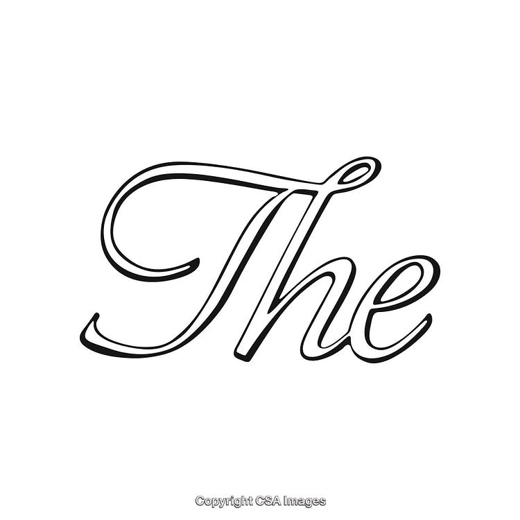Elegant Typography Design Featuring the Word 'The' in Handwritten Style