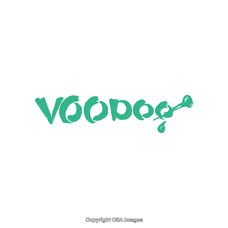 Green Hand-Drawn Voodoo Style Lettering with Nail Graphic