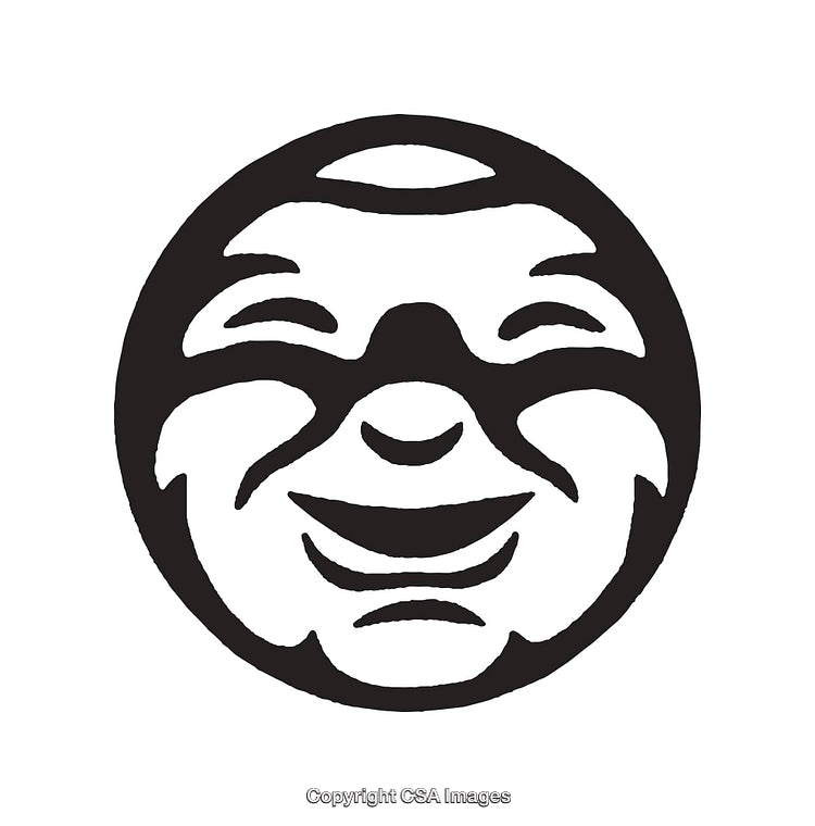 Smiling Face Illustration With Monochrome Line Art Design