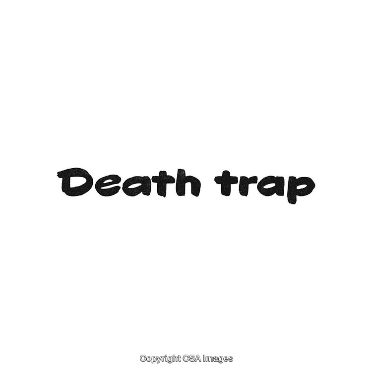 Bold Text Illustration Featuring Phrase 'Death Trap' in Black Font Style