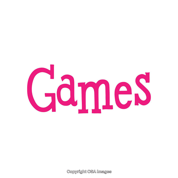 Bold Pink Games Text Isolated on a Clean White Background