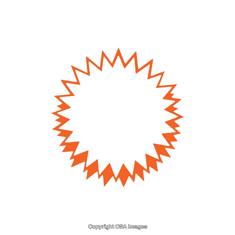 Abstract Orange Starburst Symbol on a Clean White Background