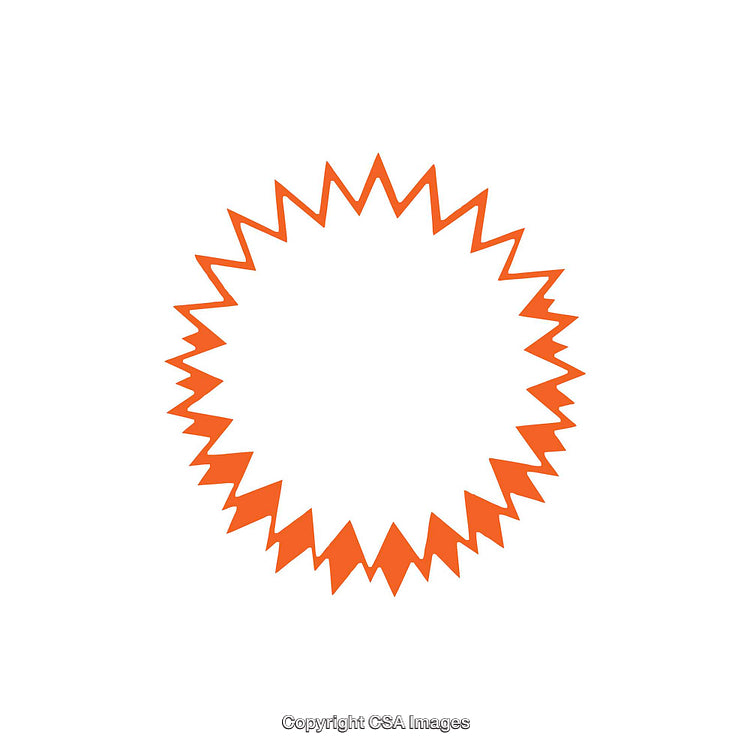 Abstract Orange Starburst Symbol on a Clean White Background