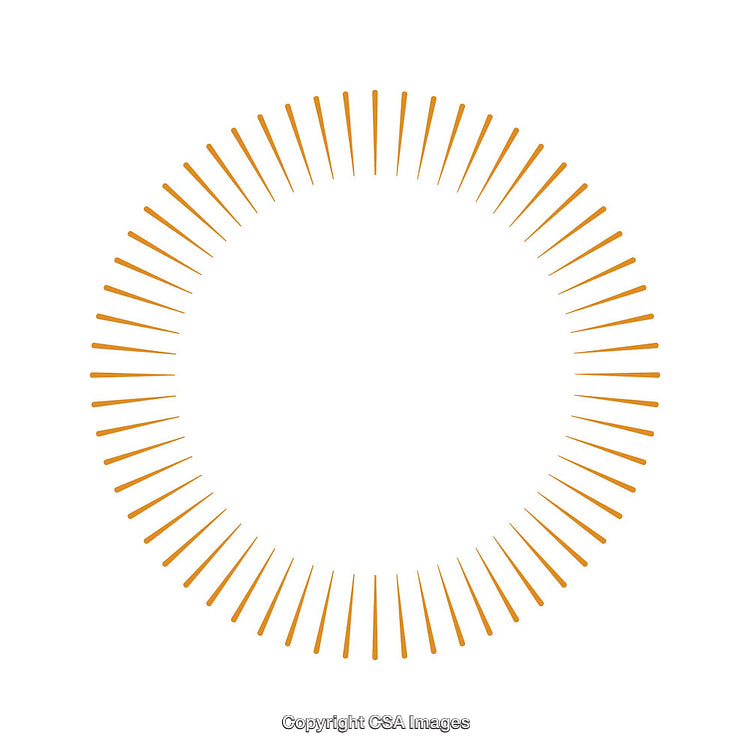 Radiating Orange Circular Design with Symmetrical Line Elements on White Background