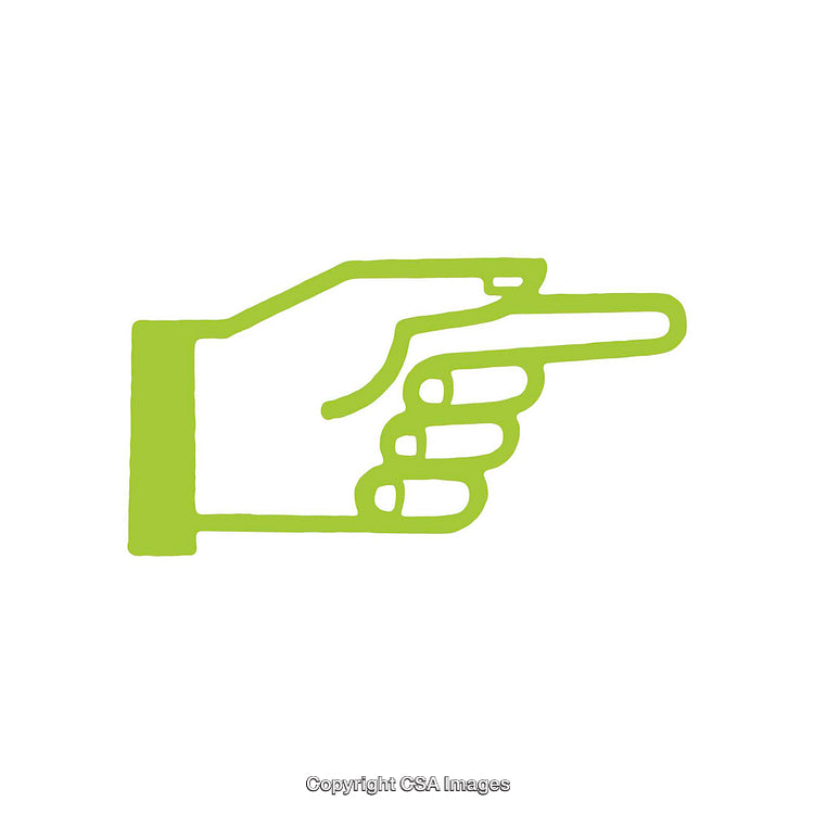 Green Hand Pointer Icon Design on White Background
