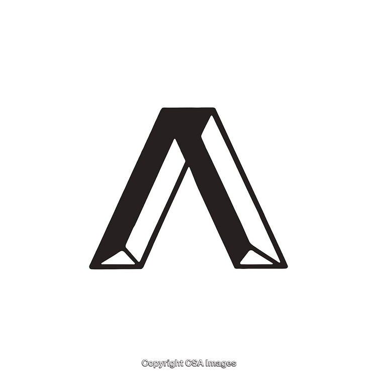 Stylized Representation of a Greek Lambda Symbol with Bold Geometric Design