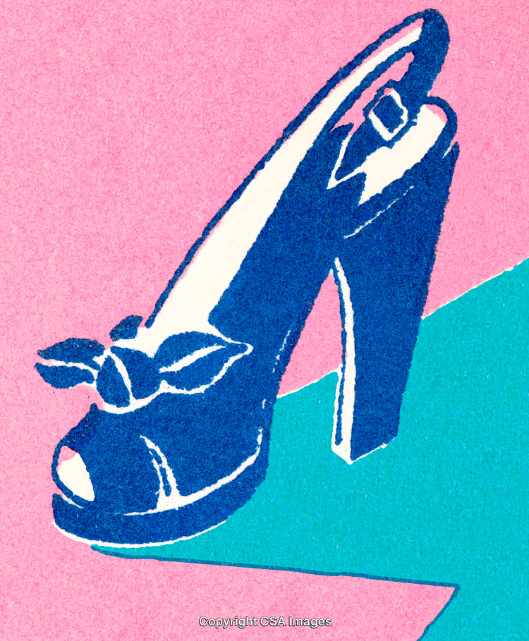 Elegant High Heel Illustration With Pop Art Style and Bright Colors