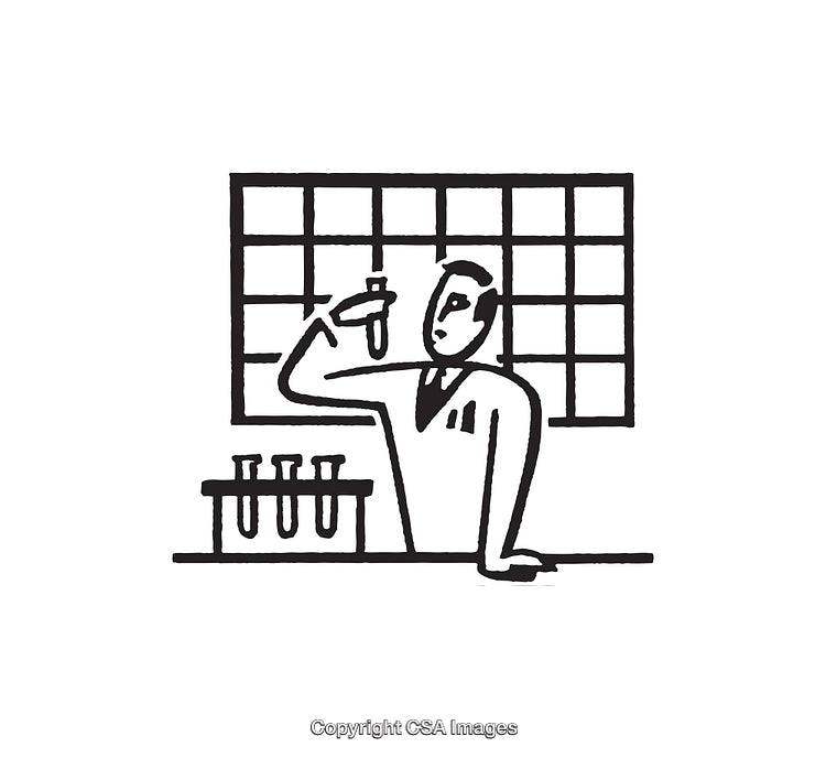 Scientist Working in a Laboratory with Test Tubes and Equipment