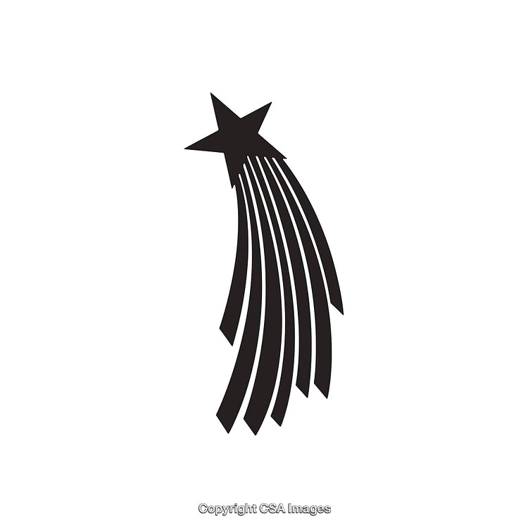 Silhouette of a Shooting Star with Curved Streamer Design