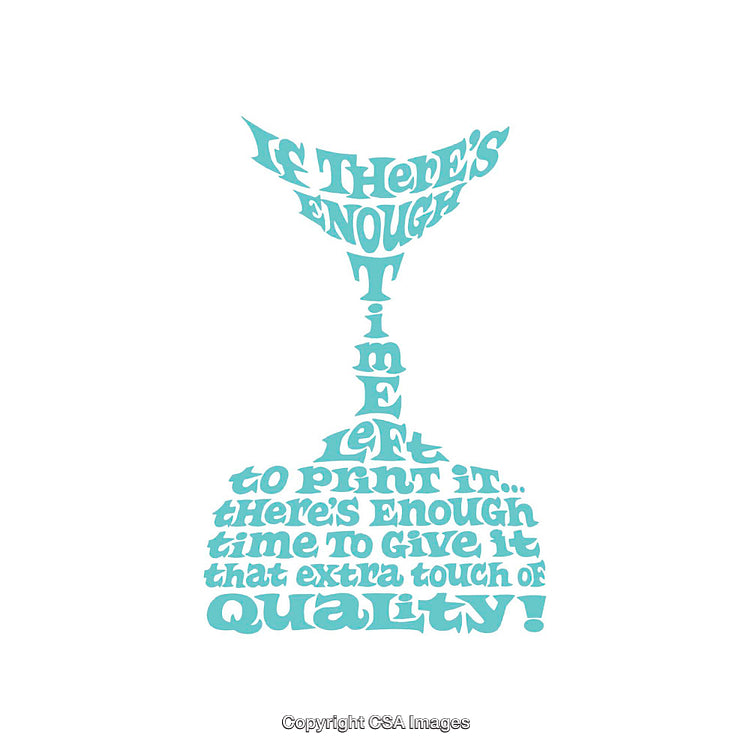 Creative Text Art Composition Promoting Quality and Excellence in Design