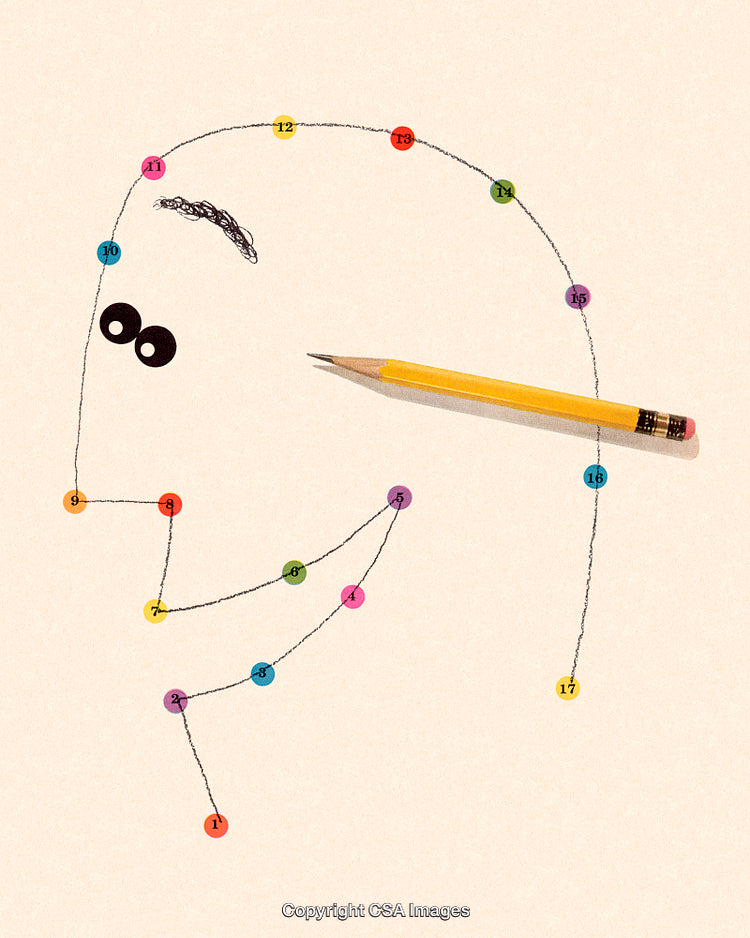 Colorful Dot-to-Dot Art Illustrating a Playful Creative Concept