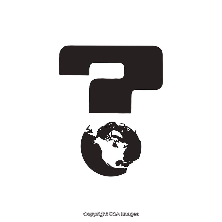 Creative Illustration of Question Mark Over the Planet Earth