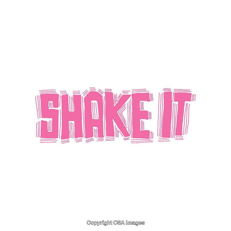 Pink Shake It Typography Art on White Background