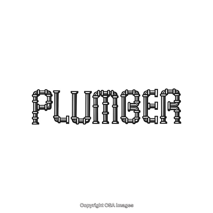 Creative Pipe-Inspired Text Design Illustrating the Word 'Plumber'