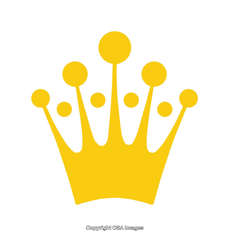 Golden Crown Icon with Minimalist Design on a White Background