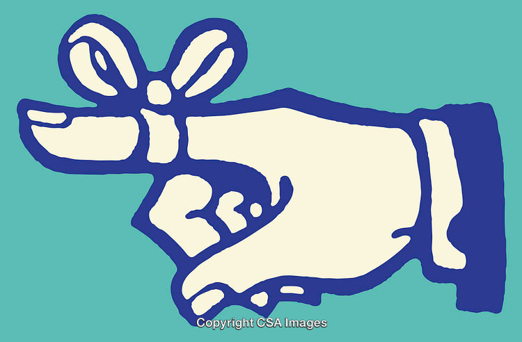 Colorful Line Art Illustration of a Finger with a Reminder Knot
