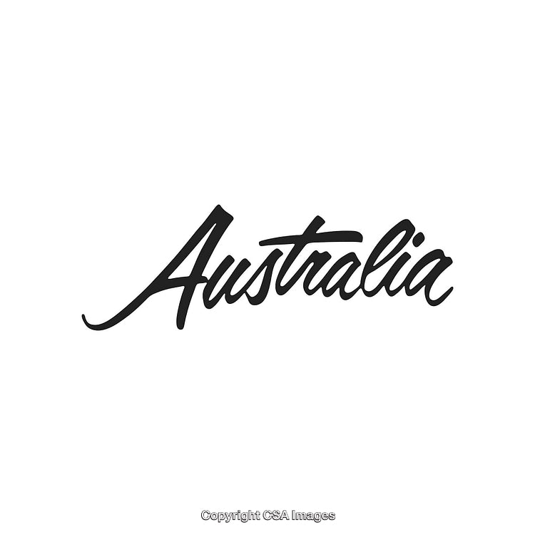 Stylish Australia Calligraphy with Elegant Handwritten Design in Black Text