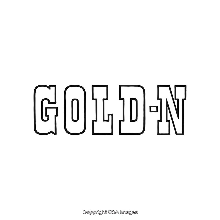 Bold Text Design Featuring 'Gold-N' in Black Ink on White Background