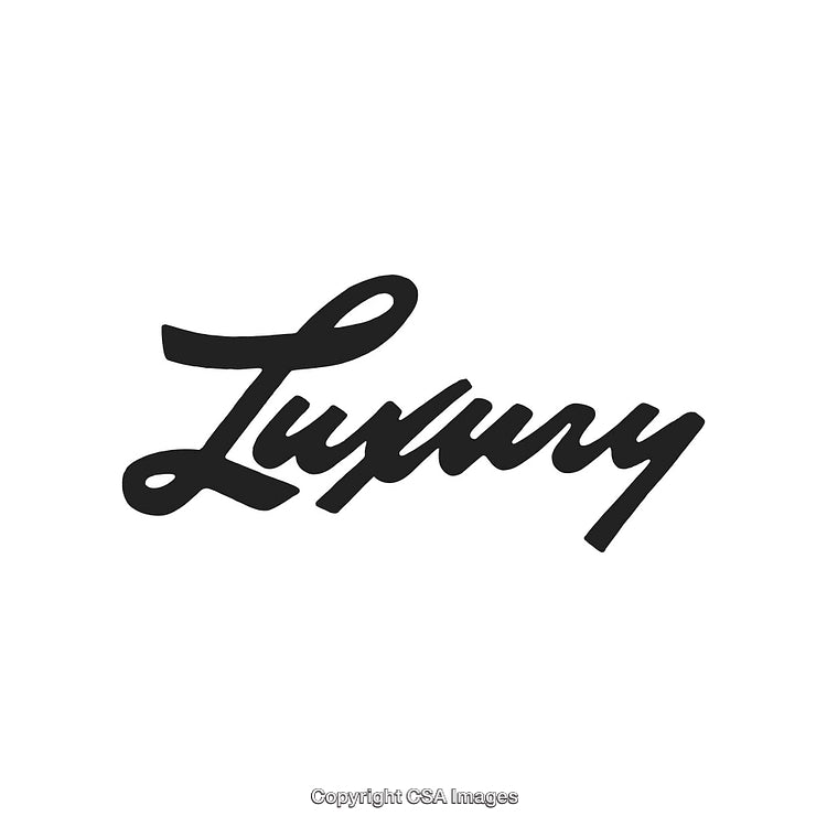 Elegant Calligraphy Featuring the Word "Luxury" in Black on White Background