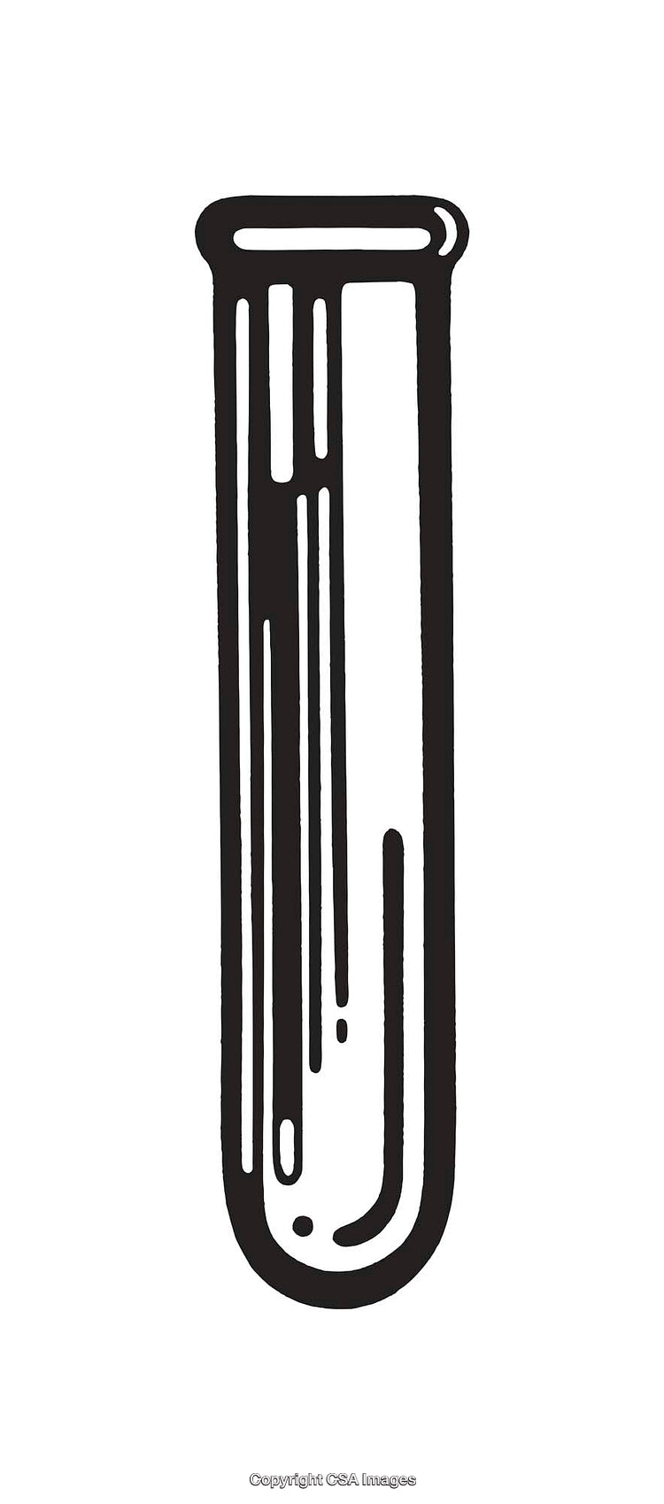 Black and White Line Art Illustration of a Science Laboratory Test Tube