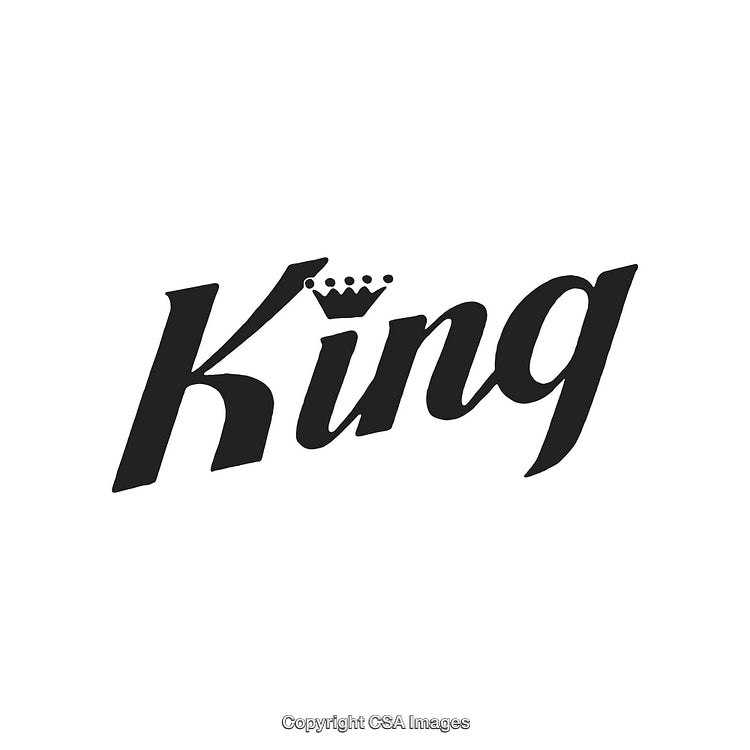 Stylized Typography of the Word 'King' with Crown Element