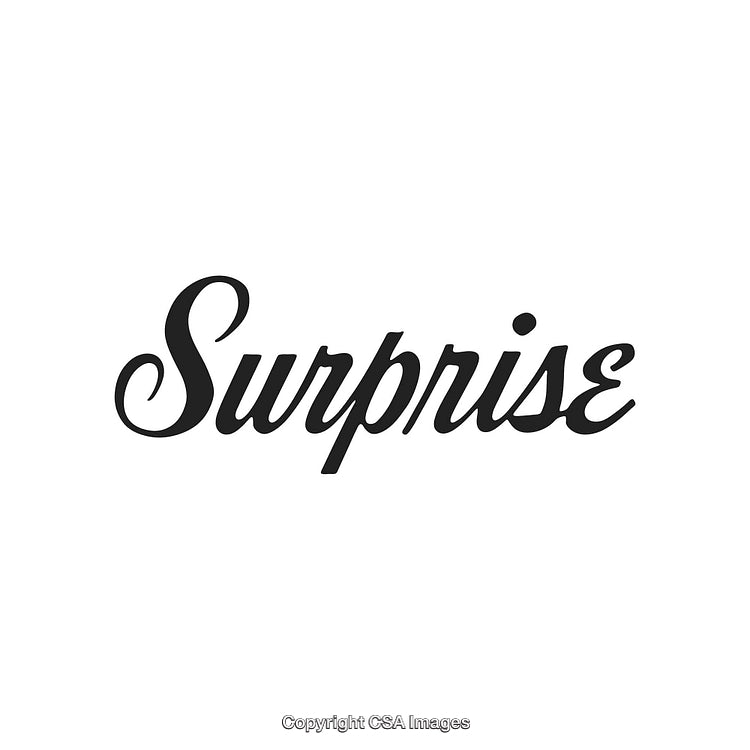 Elegant Typography Design Featuring the Word Surprise in Cursive Font