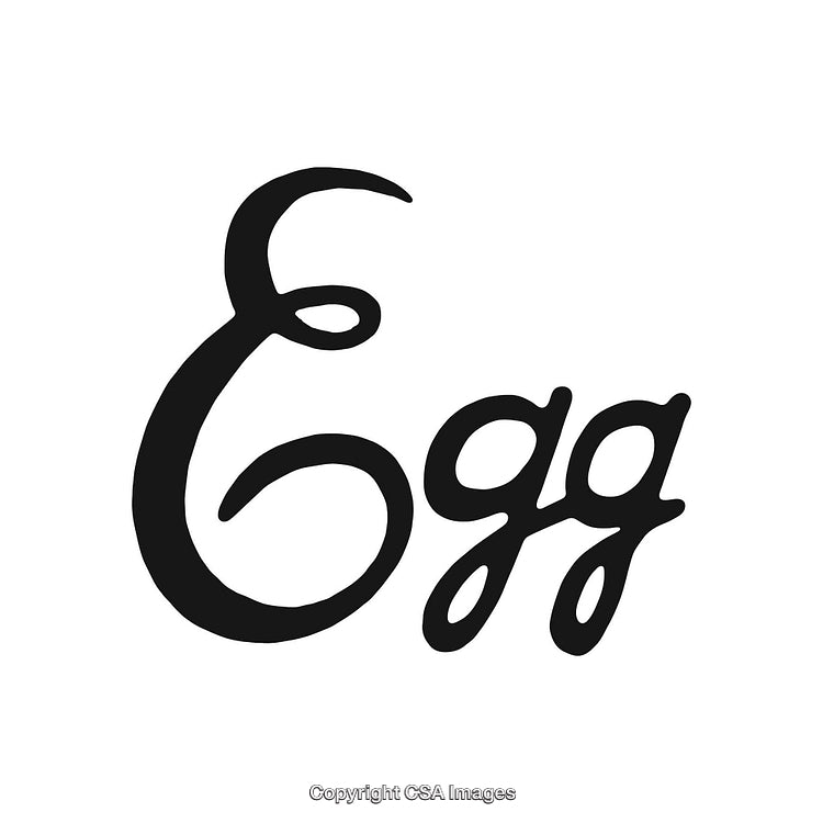 Elegant Calligraphy Design Featuring the Word Egg in Stylish Black Lettering