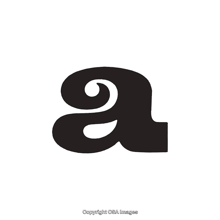 Close-Up of a Decorative Vintage Typography Letter A on White Background