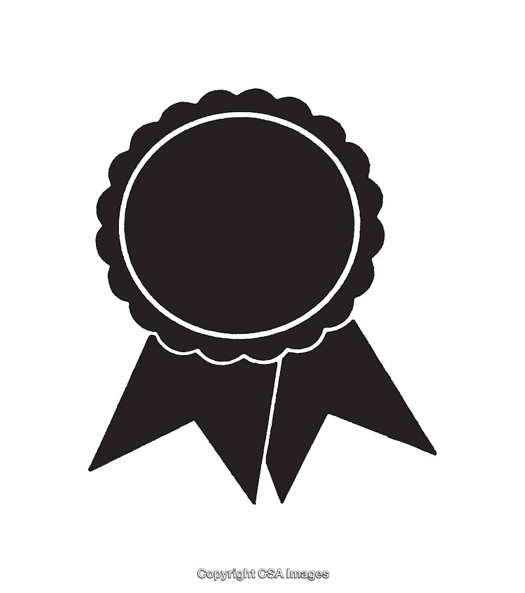Black and White Ribbon Icon for Awards and Achievements