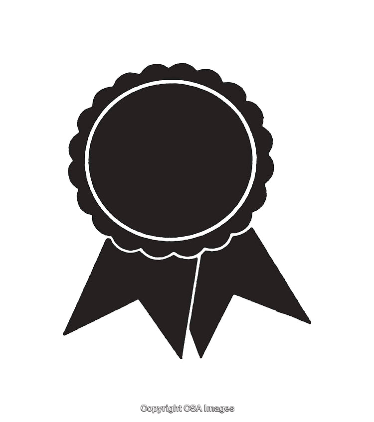 Black and White Ribbon Icon for Awards and Achievements