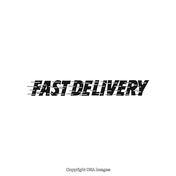 Bold Text Design Representing Speed and Fast Delivery Concept in Black