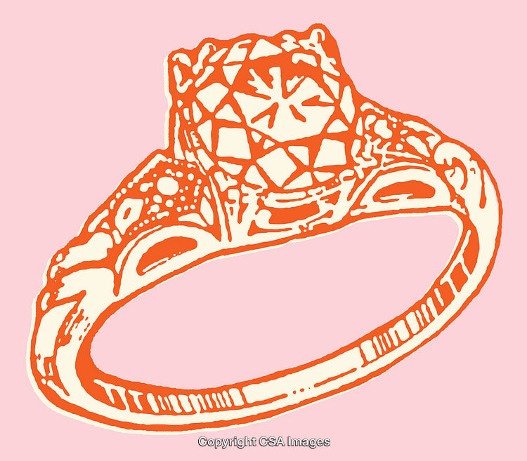 Elegant Line Art Illustration of a Vintage Ornamental Ring Design