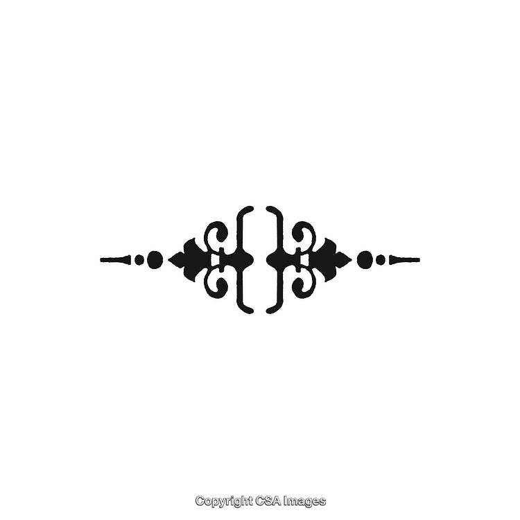 Elegant Black and White Decorative Floral Ornament with Symmetry
