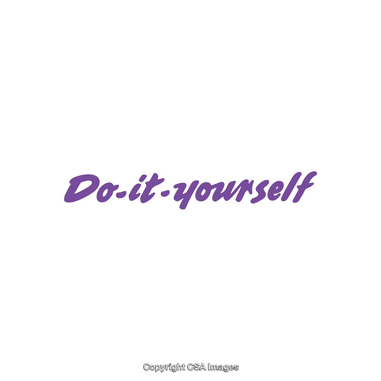 Do-it-Yourself Text in Purple on White Background