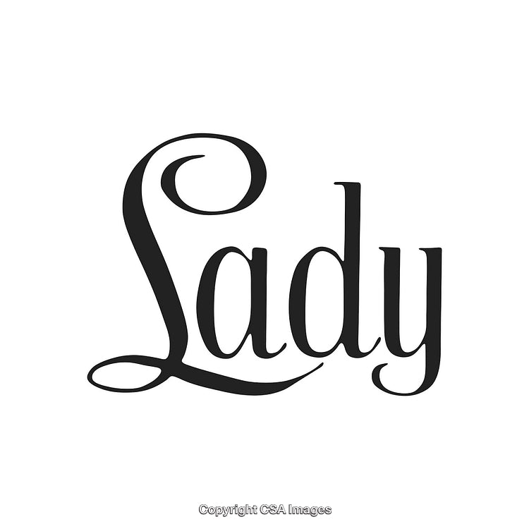 Elegant Typography Featuring The Word 'Lady' in a Stylish Calligraphy Style