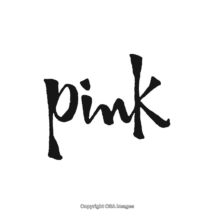 Bold Handwritten Lettering of the Word Pink in Stylish Typography