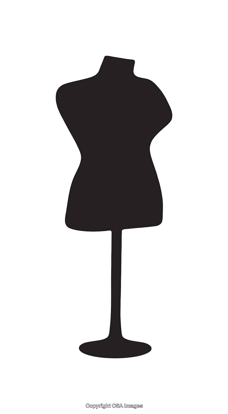 Simple Silhouette of Tailor's Mannequin for Sewing and Design
