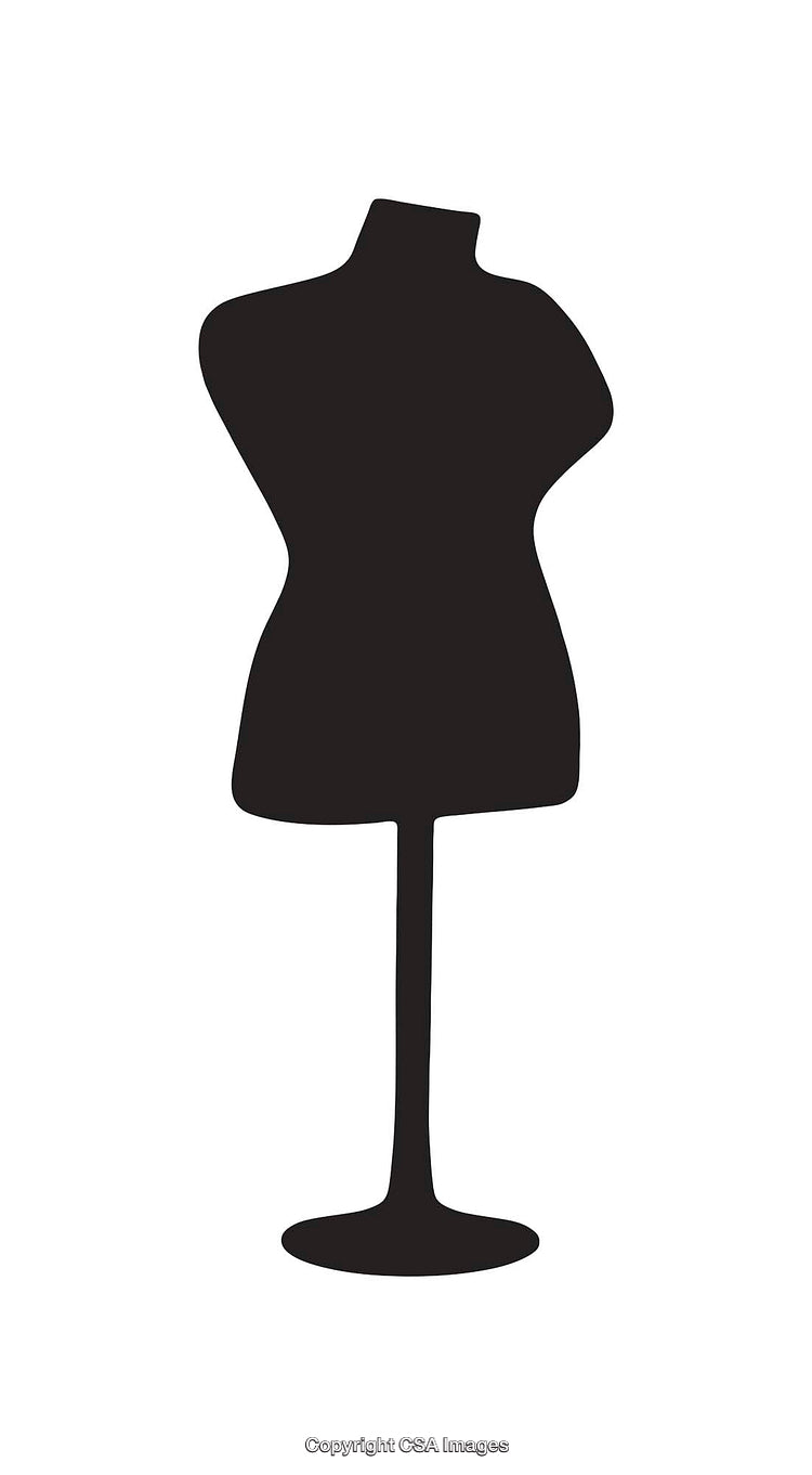 Simple Silhouette of Tailor's Mannequin for Sewing and Design