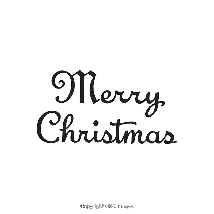 Elegant Handwritten Merry Christmas Typography on White Background