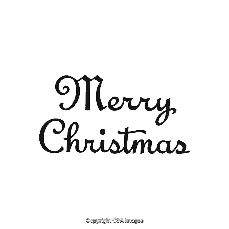 Elegant Handwritten Merry Christmas Typography on White Background