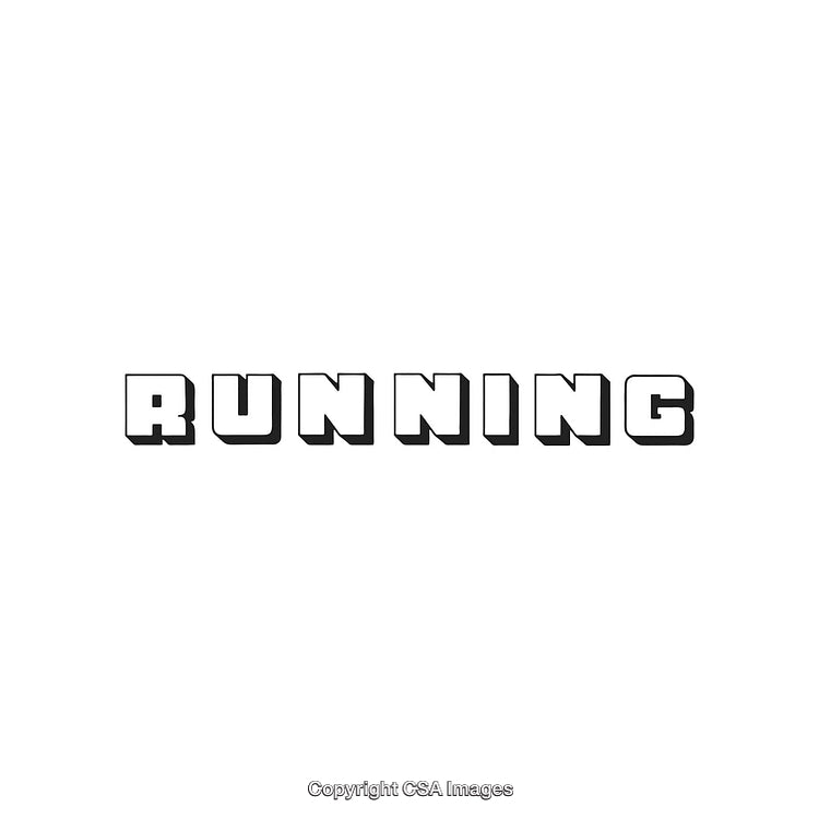 Bold Graphic Text Display With Emphasis on the Word Running in All Caps