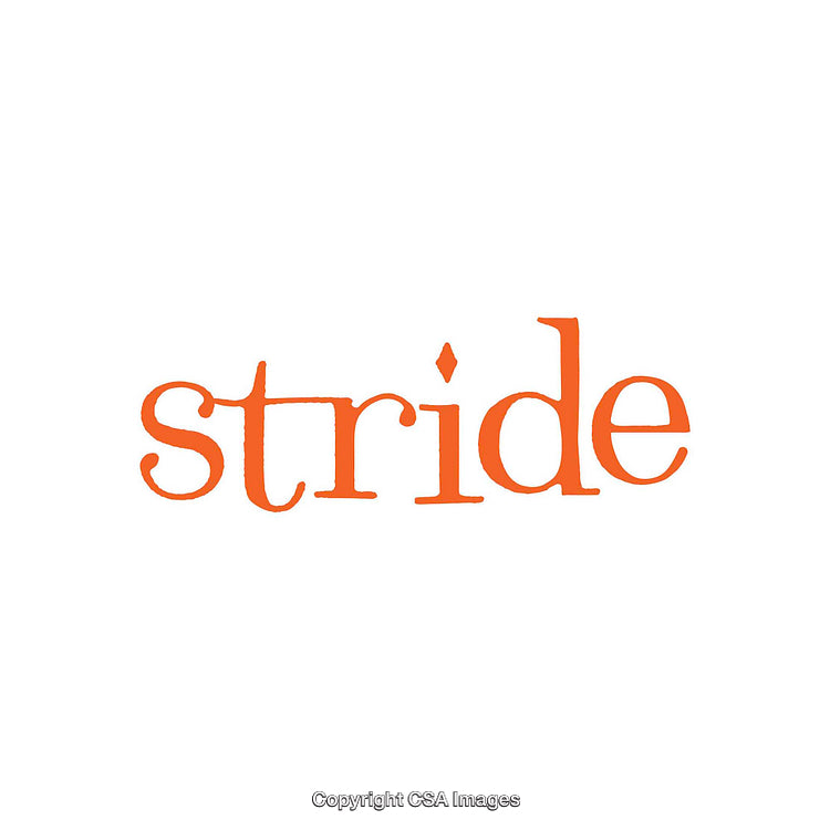 Bold Text Design Featuring the Word 'Stride' in Vibrant Orange Hue