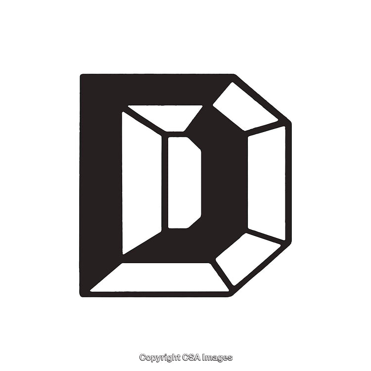 Elegant Geometric Letter D in a Bold Black Monochrome Style
