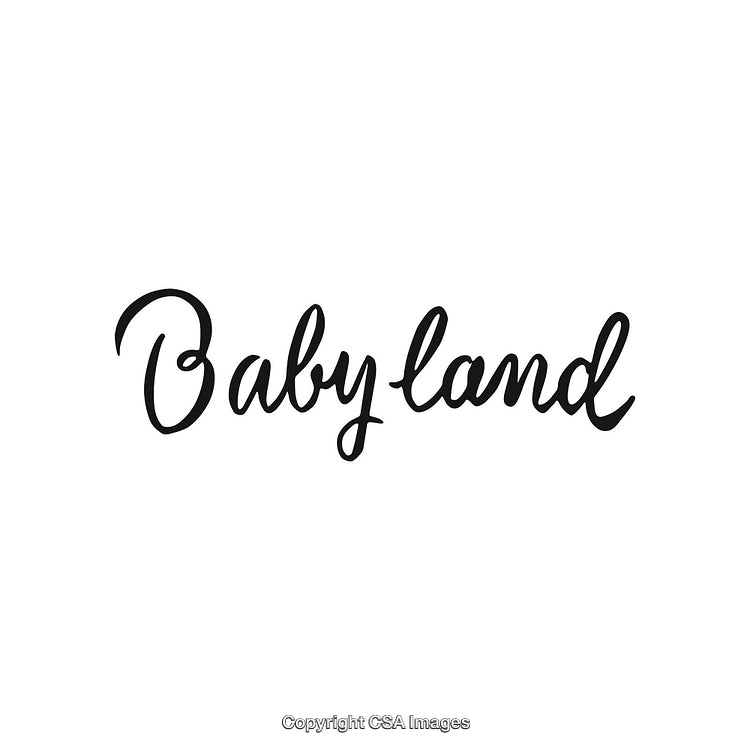 Elegant Script Logo Design Featuring the Words 'Baby Land' in Black