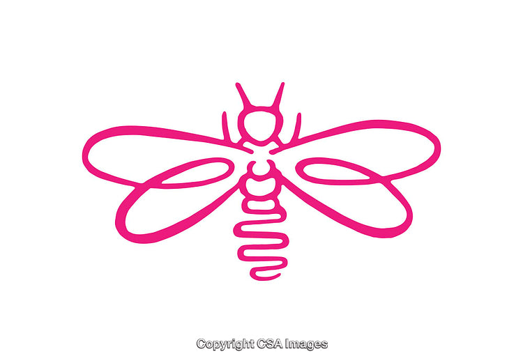 Minimalistic Pink Bee Icon with Clean and Modern Style