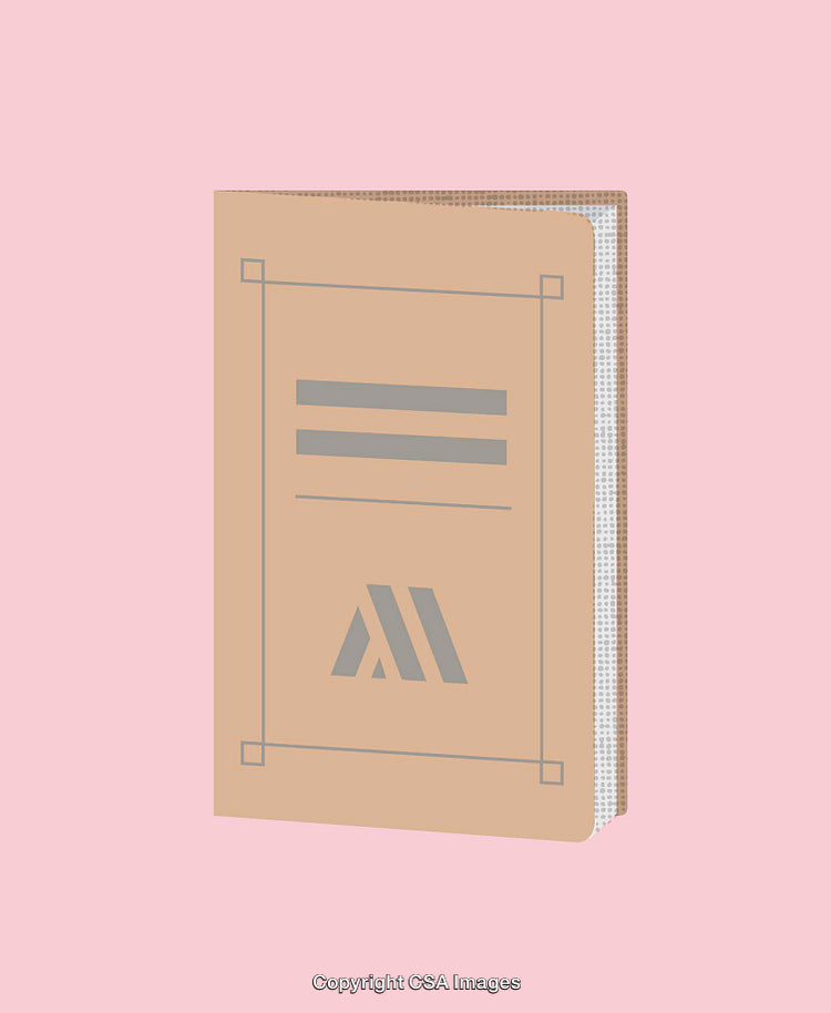 Minimalist Illustration of a Beige Notebook Against a Pink Background
